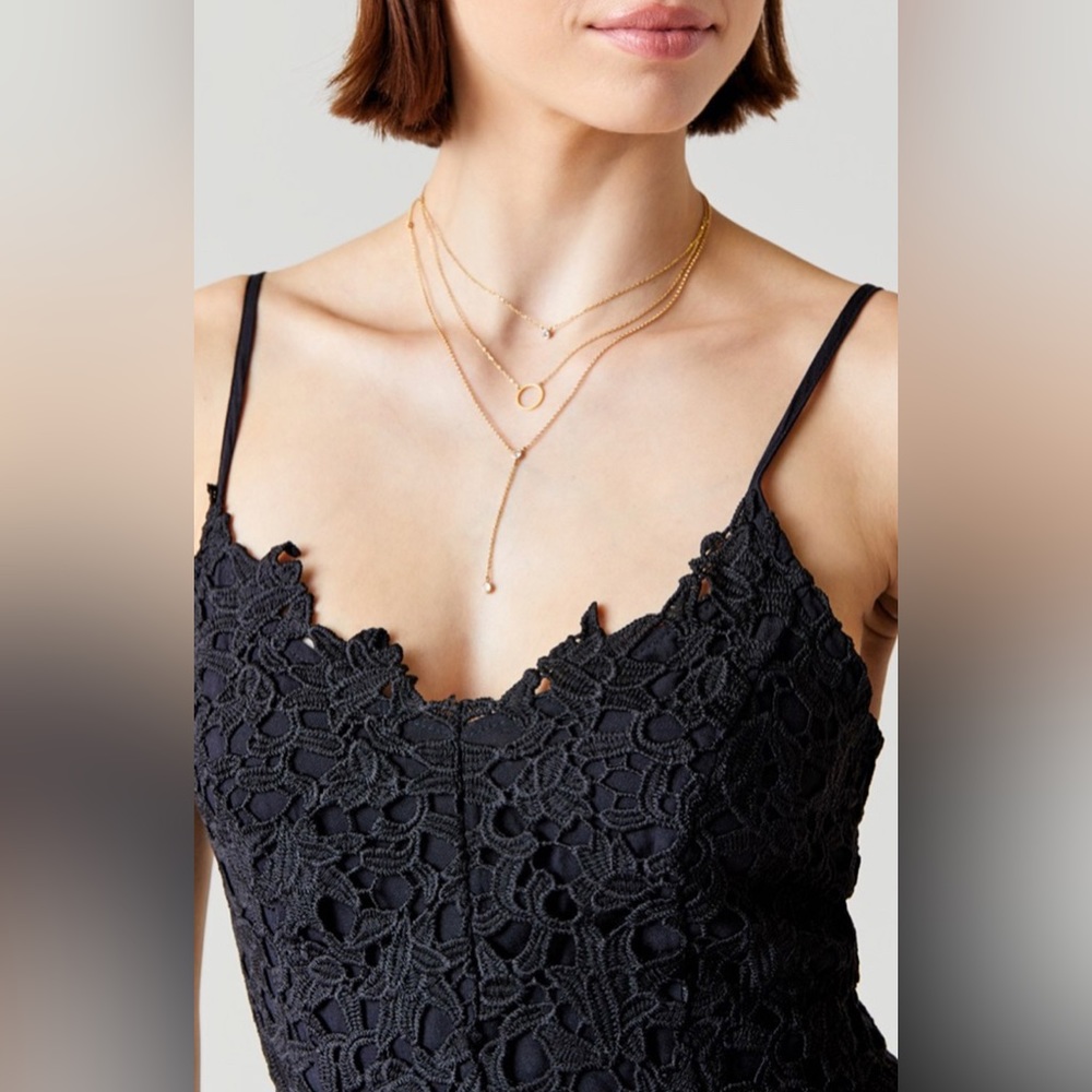 NWT mini Black Lace Dress size medium - Picture 3 of 8